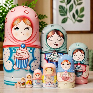 Russian Matryoshka Dolls, 10-Layer and 6-Layer, Manzhouli Harbin Specialty Tourist Souvenir Wooden Ornaments