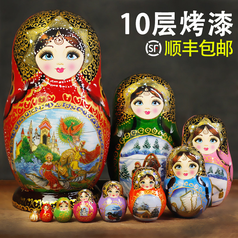 10層構造の彩色ロシア製マトリョーシカ人形。満洲里とハルビンならではのユニークなお土産で、こどもの日のプレゼントに最適です。