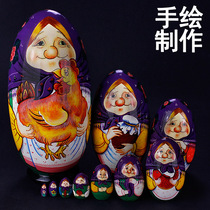 Russian traditional doll 10-layer paint craft ornaments Harbin characteristic tourism commemorative birthday gift