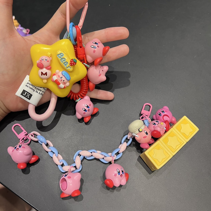 Japanese and Korean Cartoon Cute Girl Heart Girl Kirby Bag Pendant Couple Keychain Popular Bestie Gift