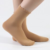 Colored cotton socks spring and autumn thin cotton non-dyed womens pure cotton comfortable no trace boneless socks for middle-aged and elderly people