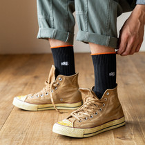 Yu Wenle Identical Socks mens middle tube socks Socks Tide Street Autumn Winter Pure Cotton Socks Coarse line Han version Long Sox Sport socks