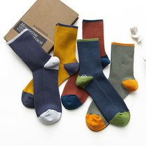 Socks mens winter stockings mens cotton socks sweat-absorbing deodorant color business mens socks solid color autumn and winter