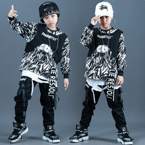 Girl Black and White Hip Hop Show Boy Hiphop Street Dance Children Jazz Shelf Drump Drums Dressed