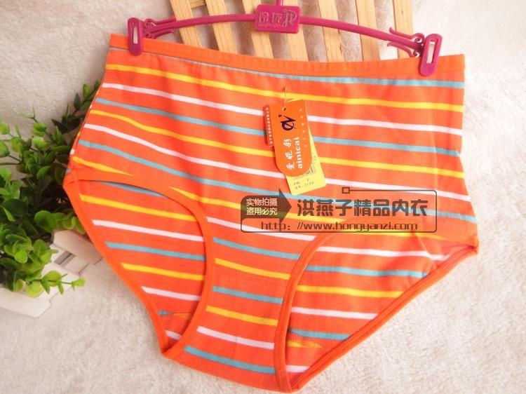 Ai Ni Cai 2180 sọc đồ lót nữ kích thước lớn ở eo cao cộng với phân bón để tăng 160 kg chất béo MM có thể mặc quần lót nam