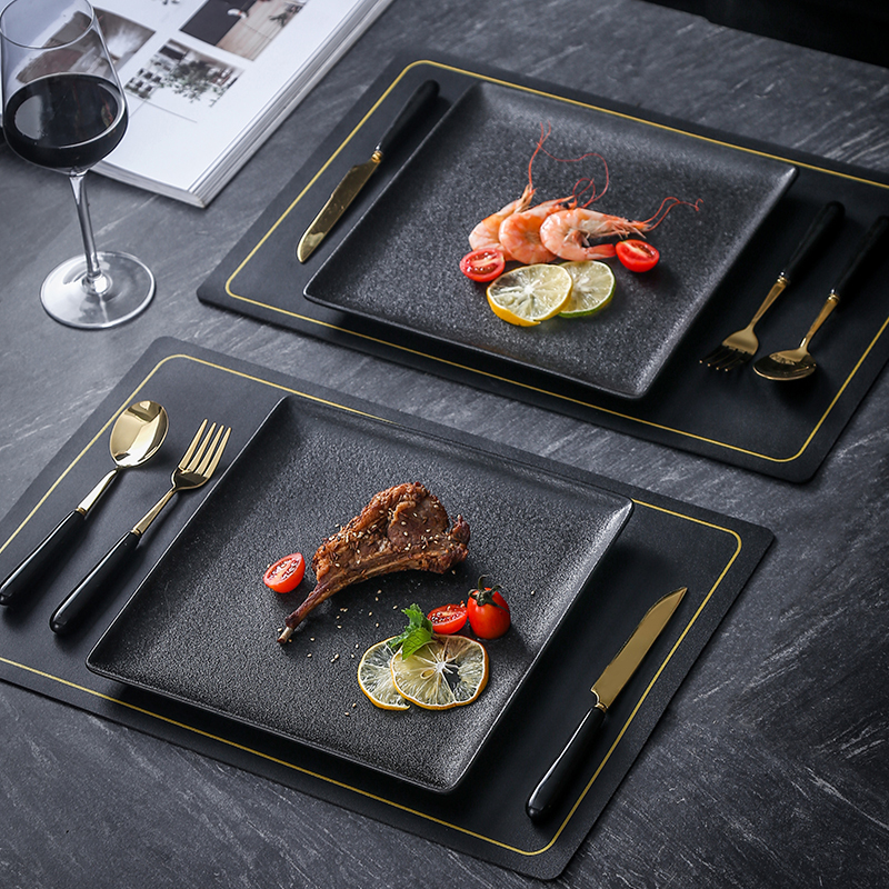 Steak Plate, Western Dinner Plate, High-End Household Western Dinner Plate, Knife and Fork Set, ins Scandinavian Creative Ceramic Pasta Plate