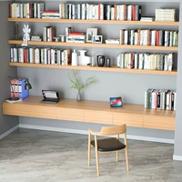 Настенная книжная полка из натурального дерева, ноутбук для спальни, книжный шкаф