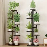 Железный балкон гостиной в помещении -для -нанести современные минималистские многослойные полки, зеленый укроп цветок