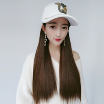 2020 winter duck tongue baseball cap hair one-piece disassembly section large wavy roll long straight hair Water ripple wool roll corn hot