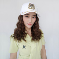 2020 Summer Double S Drill Baseball Cap Wig Detachable Cap Curly Hair Straight Hair Air Wave Water Ripple Wool Roll