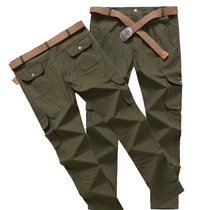 Cotton overalls pants spring and autumn thickened wear-resistant loose multi-pocket auto repair welding work pants men's machine repair tooling