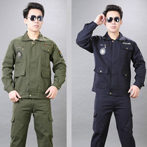 Spring and autumn cotton welding work clothes set men's auto repair clothes long sleeve multi-pocket labor protection clothes mechanical tooling factory clothes