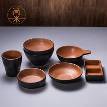 Yangge Japanese-style Melamine Cup Bowl Spoon dish tableware imitation porcelain rice example soup bowl set seasoning double-grid dish