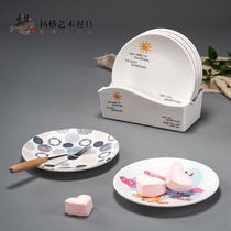 Melamine spitting bone dish household round dish table garbage storage dish snack snack snack snack fruit cake plate