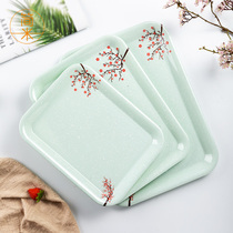 Nordic tray Rectangular creative household cup cup plate Water cup Melamine plastic tea plate Fruit plate