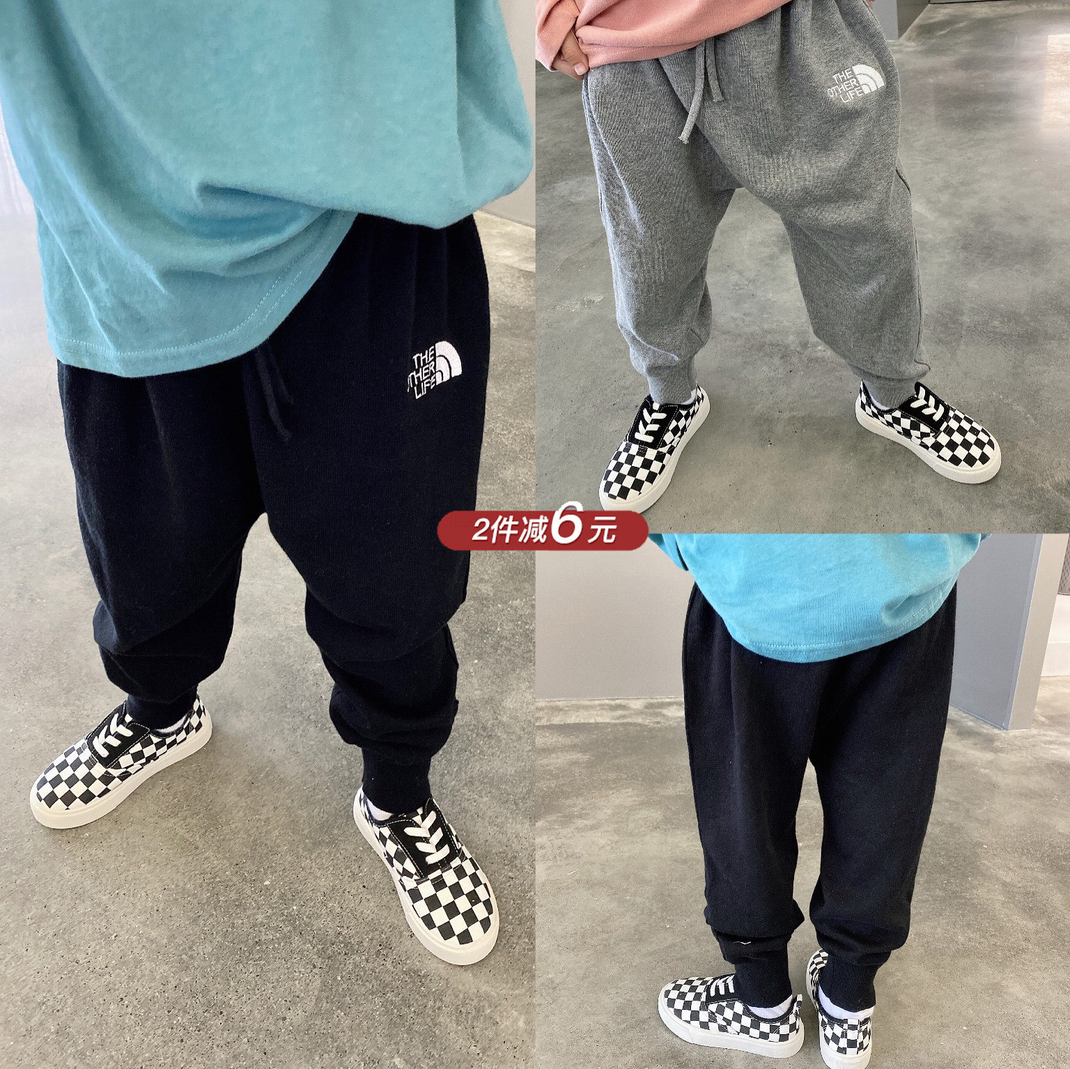 Hoodie Children Dress 2022 New Spring Long Pants Autumn Clothing Boy Casual Sports Long Pants Knitted Pants Foreign Pie Pure Cotton