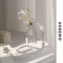 SOREMO transparent crystal flower solidification series vase Fairy chic net red shop minimalist housewarming gift
