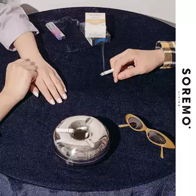 SOREMO Space silver DONUT ashtray Avant-garde cosmism Stainless steel metal boyfriend gift idea