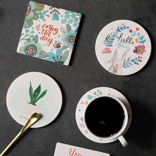 聚可爱 Креативная нескользящая чайная чашка, защита от ожогов, скандинавский стиль, хорошо впитывает воду