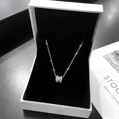 Light luxury rose gold roman numeral necklace female tide net red clavicle necklace Simple ins niche titanium steel pendant