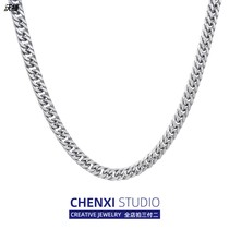 CHENXI titanium base necklace men and women ins simple choker Tide brand wild Cuba Europe and America hiphop