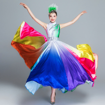 Opening dance large skirt performance costume female elegant new modern dance costume colorful skirt chorus dance performance costume