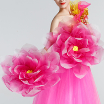 Dance hand flower performance cheerleader hand flower square dance wrist flower dance hand holding flower peony hand flower dance props