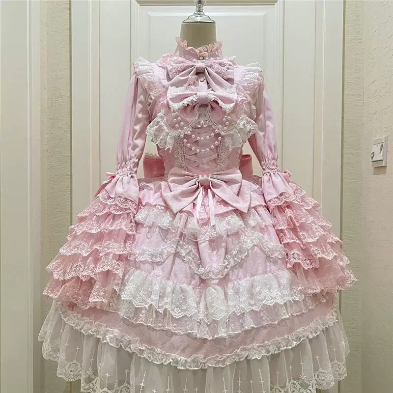 Платье Genuine design Lolita JSK, многослойное кружево, опция подъюбника и аксессуаров