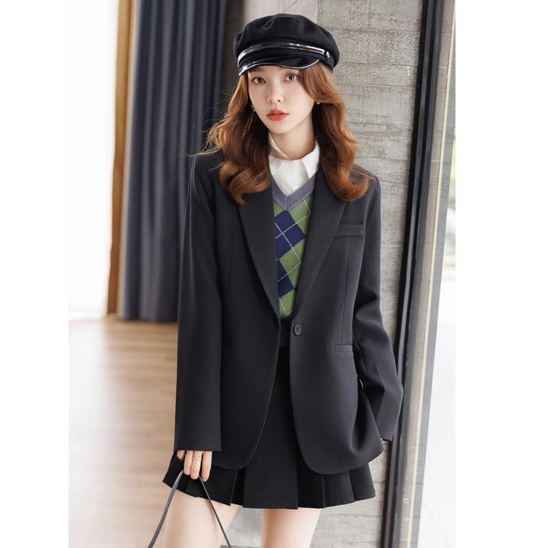 Черный пиджак для костюма, женская одежда высокого класса, весна и осень 2025, новая профессиональная одежда, официальная одежда, маленький повседневный костюм, осень и зима
