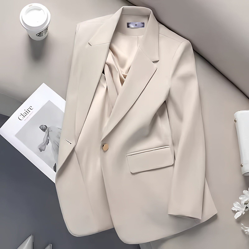 Women's Blazer for Spring and Autumn 2026, New Casual Style with a High-End Feel, Very Attractive, Unique and Beautiful, Apricot Color Suit for Petite Figures Women's Blazer for Spring and Autumn 2026, New Casual Style with a High-End Feel, Very Attractive, Unique and Beautiful, Apricot Color Suit for Petite Figures