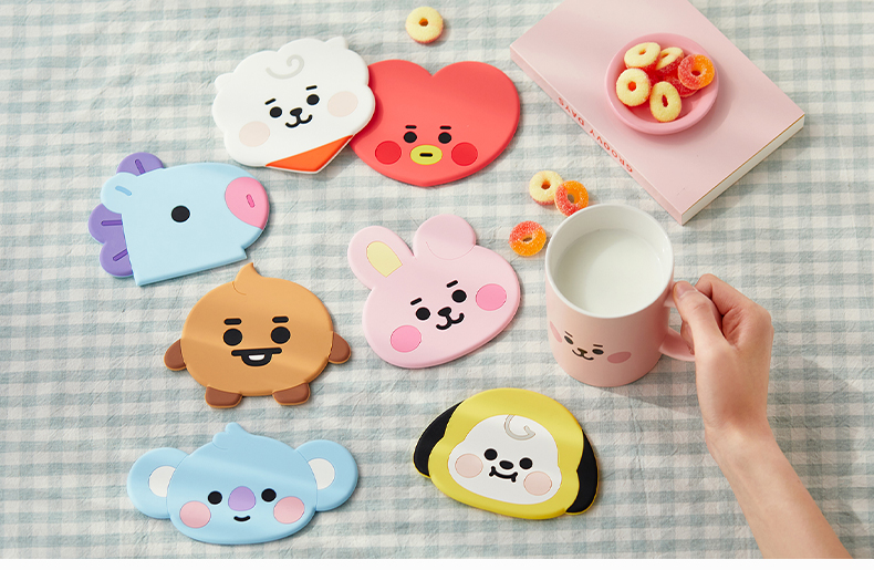 BT21 BABY系列硅胶隔热杯垫 家用餐桌防烫杯垫配饰 LINE FRIENDS
