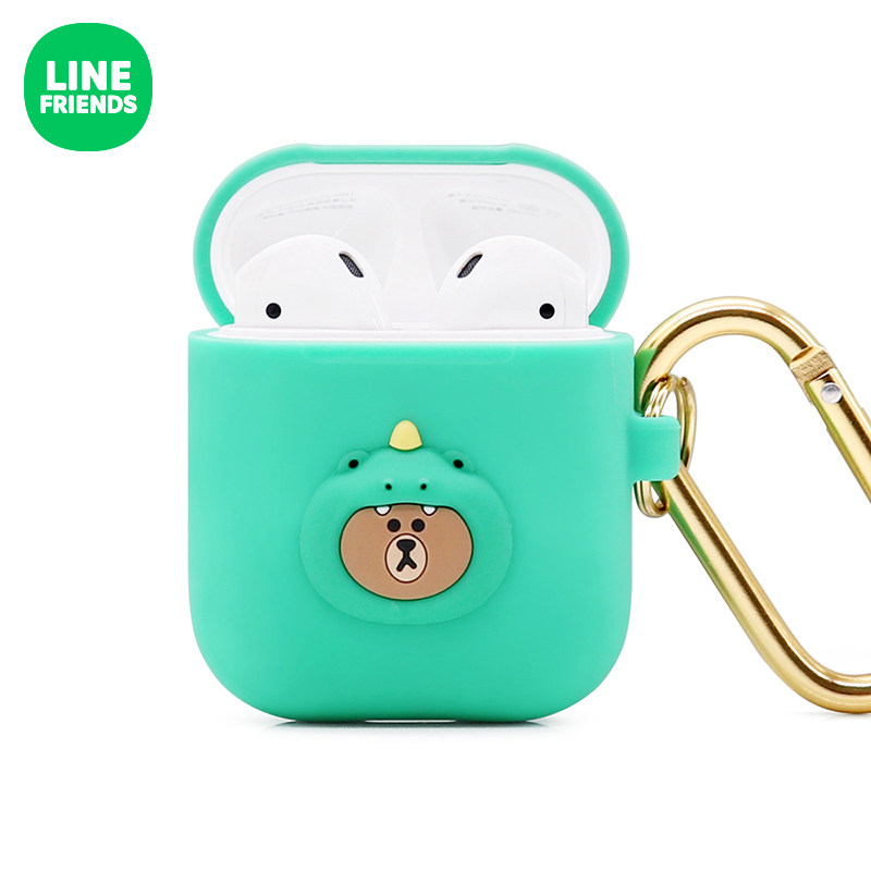 LINE FRIENDS Jungle Brown Bear Apple AirPods Headphone Protective Cover Anti-fall Plastic Headphone Case