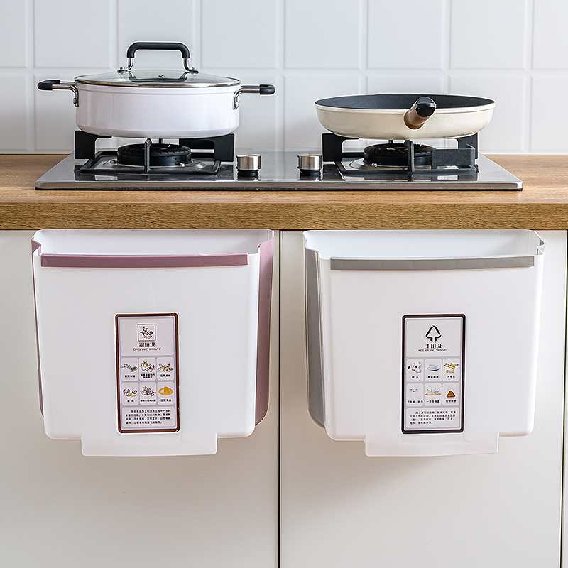 Kitchen Folding Wall-mounted Bins Overall Cupboard Hanging of Contained Buckets SAVE SPACE CREATIVE MULTIFUNCTION NO COVER TRASH CANS