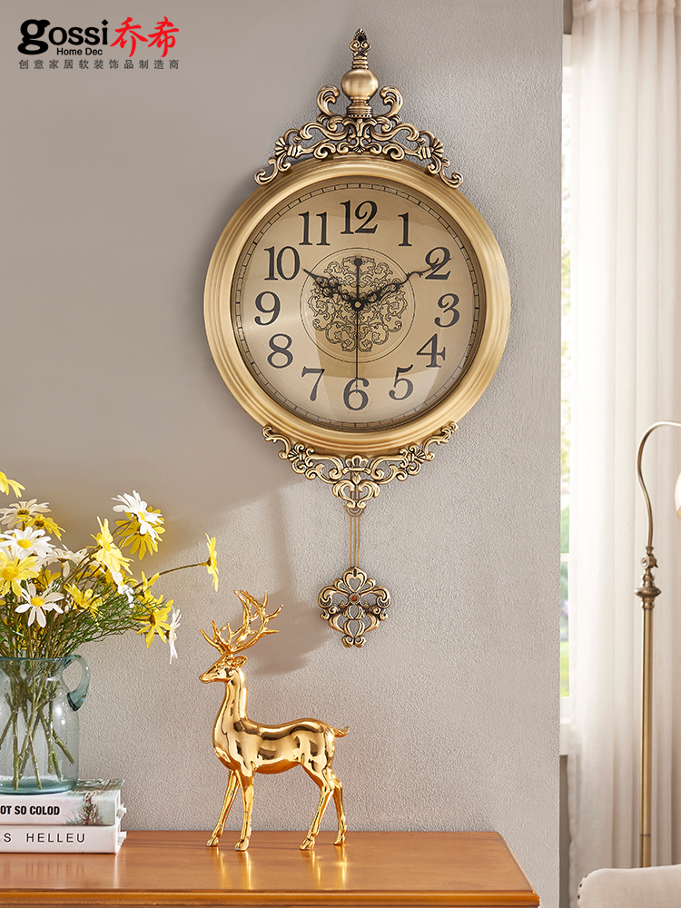 Nordic light luxury watch wall clock Living room household fashion creative clock Wall hanging swing clock Silent simple quartz clock