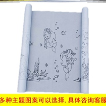 Simple coloring cloth Dragon Boat Festival 100 meters canvas long picture scroll student graffiti painting cloth creative 10 meters patriotism