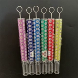 Наклейка черепа Портативный прямой стержень Прозрачная стеклянная труба Творческая индивидуальность Прямой тип маленький дым фигрия шелковая бандиская щетка пагоды