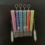 Наклейка черепа Портативный прямой стержень Прозрачная стеклянная труба Творческая индивидуальность Прямой тип маленький дым фигрия шелковая бандиская щетка пагоды