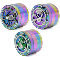 Creative inlaid drilling large CNC grinding machine 63MM zinc alloy four-layer tobacco leaf grinding machine hand roll smoke-fighting broken cigarette lighter