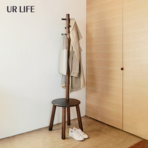 urlifeubra change of shoes stool cloister frame combined solid wood floor hanger Xuanguan multifunction hanging clothes hanger