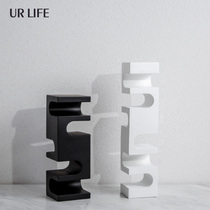 urlife geometric n type black square superimposed pendulum piece modern minimalist-like board house sales art decor idea