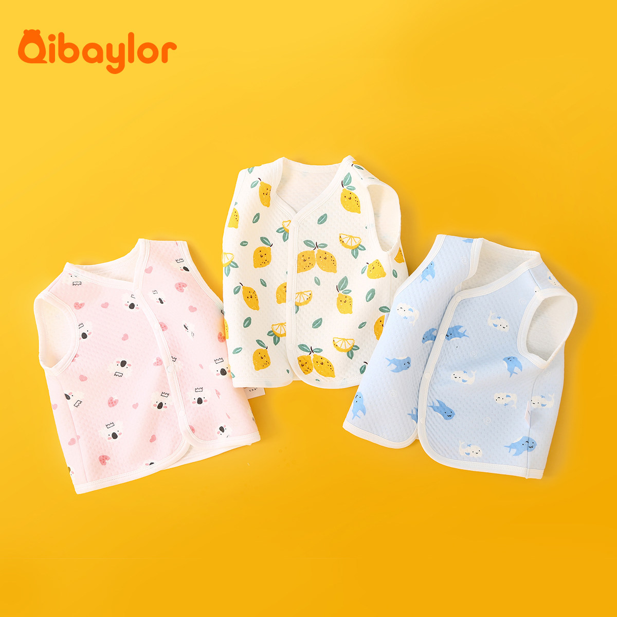 Baby waistcoat spring autumn clothing warm and protective belted baby waistcoat Shoulder Clothing Newborn Early Winter Wear