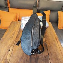 2022 new leather mens chest bag casual fashion backpack top layer cowhide single shoulder messenger bag all-match trendy mens bag