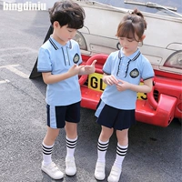Quần áo sân vườn mẫu giáo mùa hè học sinh đồng phục học sinh thiết lập lớp tiểu học dịch vụ lớp tốt nghiệp ảnh mùa hè Anh gió tay áo ngắn - Đồng phục trường học / tùy chỉnh thực hiện quần đồng phục mùa đông cho học sinh