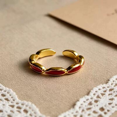 "Perfect Rebirth, Abundant Wealth, Alloy Seven-grain Rice, Ancient Handcrafted ring, simple opening and closing, versatile for daily use.