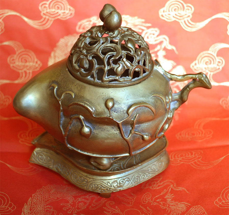 Pure copper life peach aroma weight 1 kg with base cover three pieces of aroma fragrance expansion