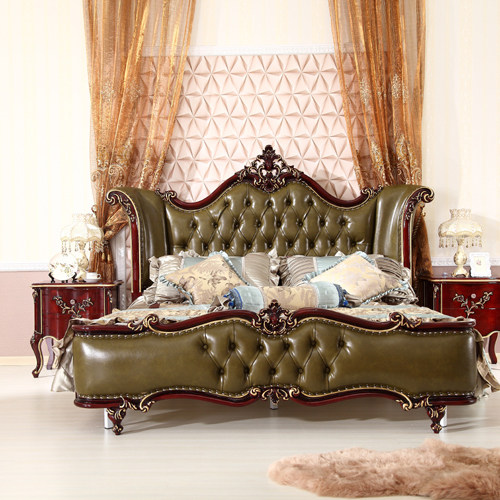Birch world European pastoral style bed green solid wood princess bed master bedroom 1 5 double bed 1 8 meters furniture