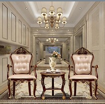 Spot European dining chair sales office Beauty Salon reception chair negotiation table and chair combination three-piece solid wood furniture