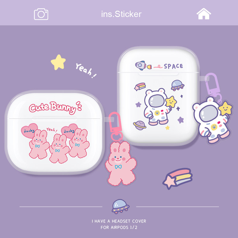 Applicable airpods protective sleeve transparent airpodspro apple headphone sleeve lovers airpods2 second-generation wireless Bluetooth headphone case ipods jacket pro three generations