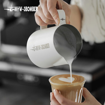 Mhw-3Bomber Bomber Latte Art Cylinder 600ml Pointed Mouth Latte Art Cup Coffee Latte Art Milk Frother Stainless Steel
