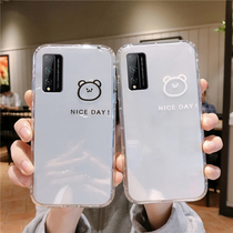 English Bear Huawei Glory x10 Phone Case Glory play4tpro Silicone Glory play4t Soft Shell 8x Transparent paly3 Anti-Fall 9c Couple Glory 8a Men and Women 9x